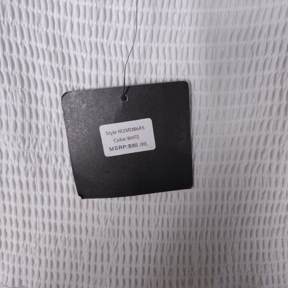 NWT 🤍Andrew Marc New York Dress Women's Medium White Eyelet Tie-Shoulder - Picture 6 of 15